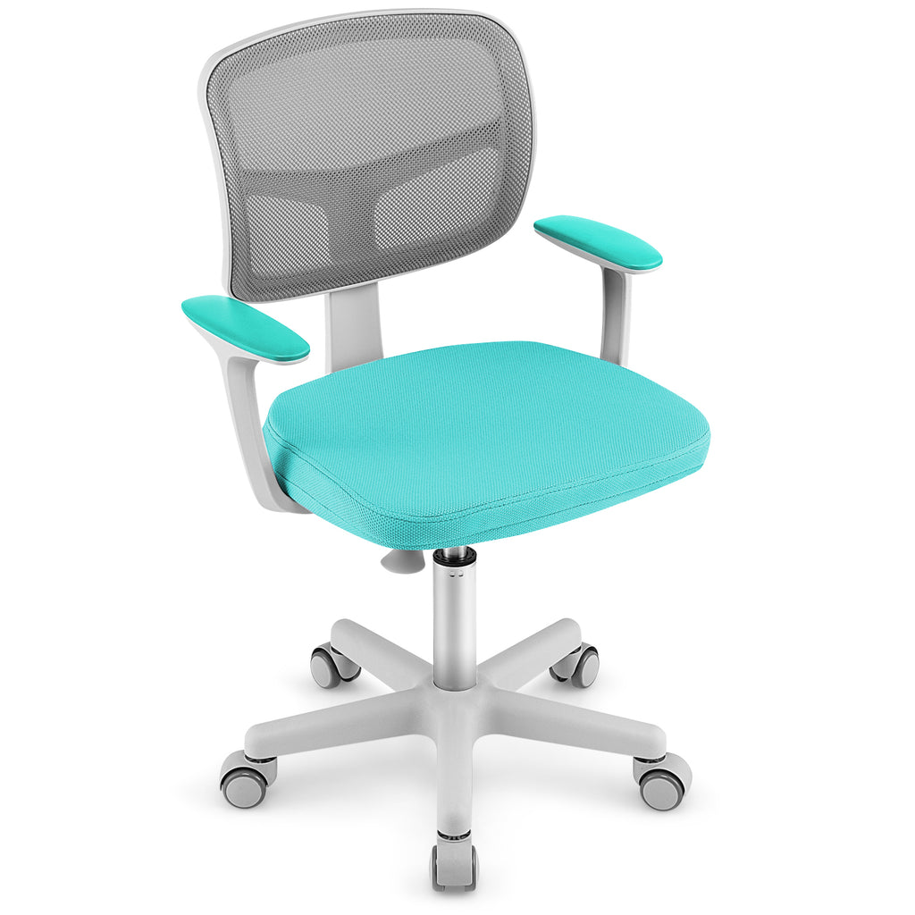 Adjustable Kids Desk Chair with 5 Casters - Turquoise Ergonomic Support