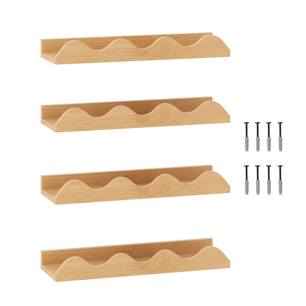 16 Inch Kids Bookshelf Set of 4 Floating Nursery Book Shelves for
