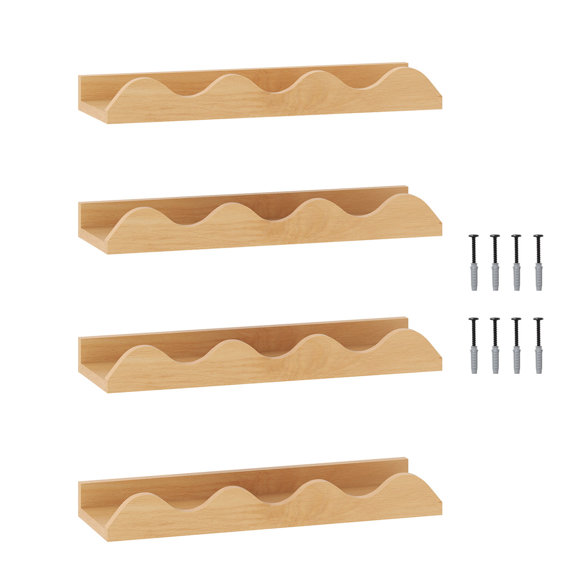 16 Inch Kids Bookshelf Set of 4 Floating Nursery Book Shelves for