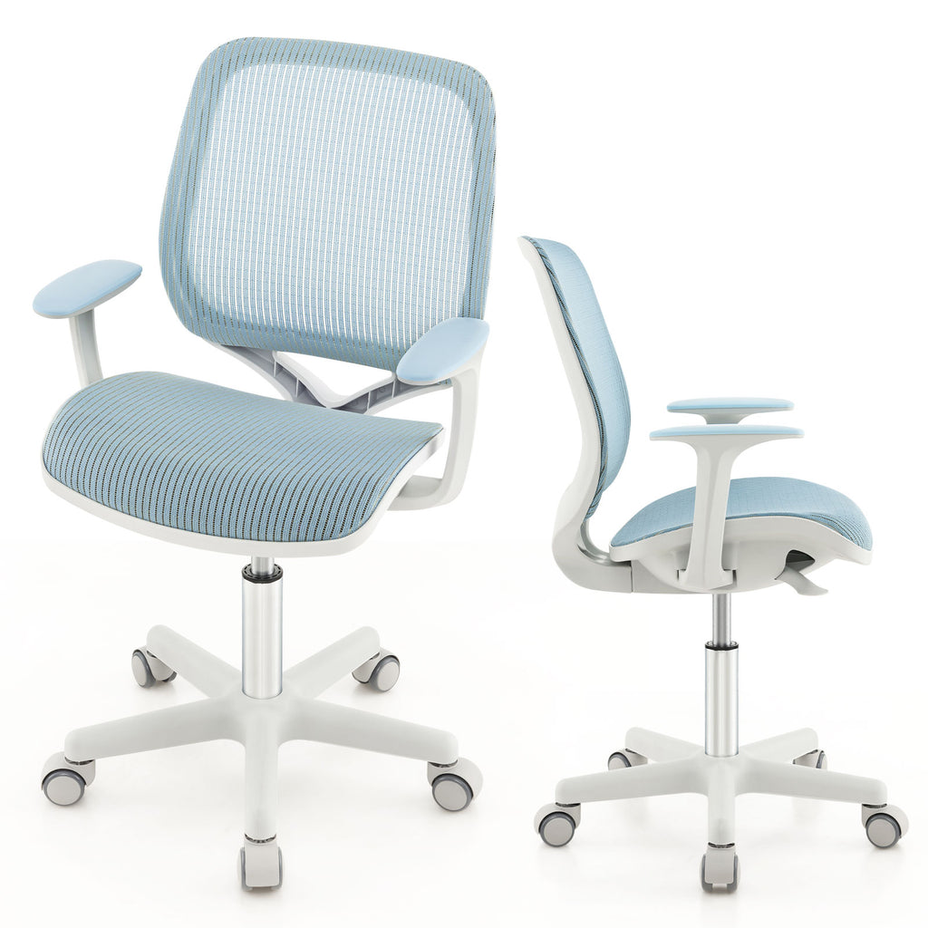 Kids Mesh Swivel Computer Chair with Height Adjustment - Blue, 31.5-36"