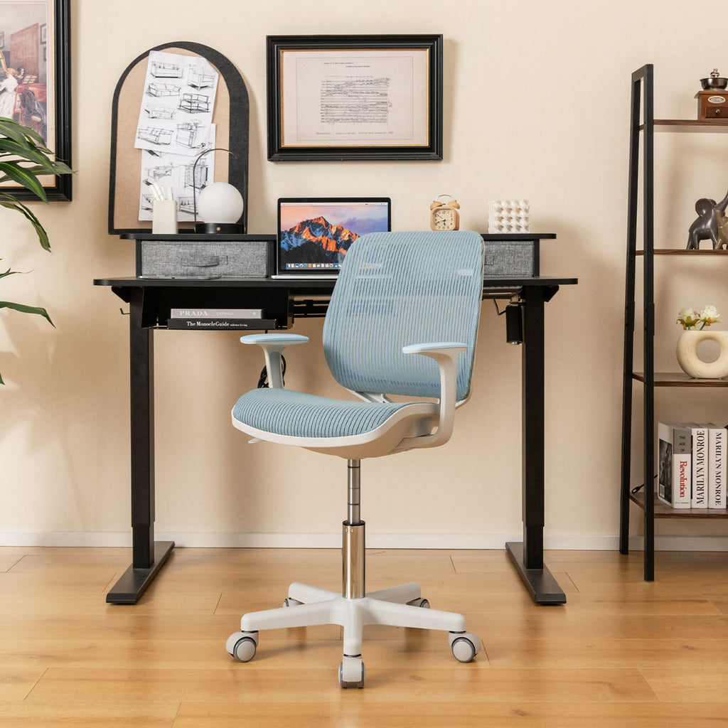 Kids Mesh Swivel Computer Chair with Height Adjustment - Blue, 31.5-36"