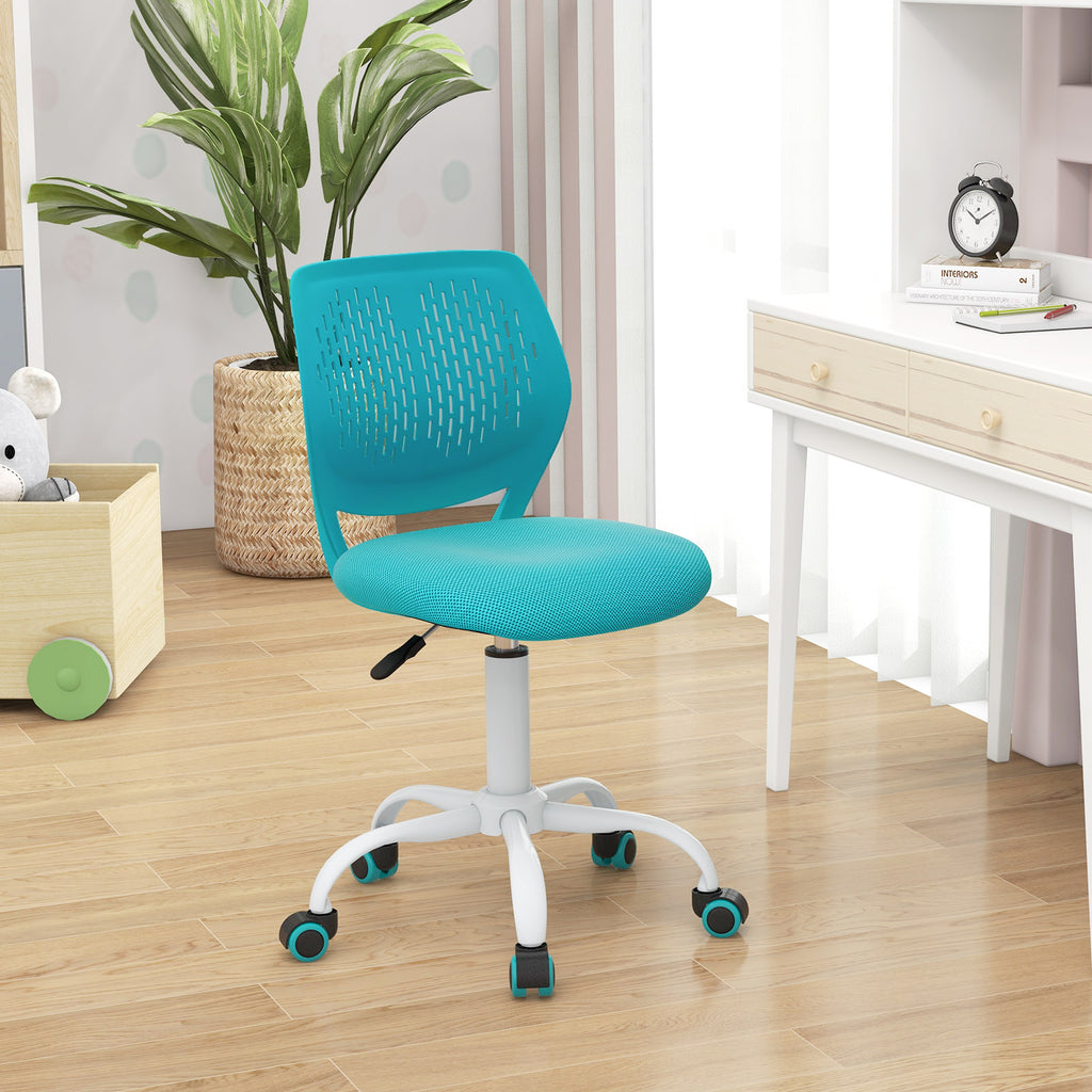 Kids Ergonomic Study Chair with Adjustable Height, Turquoise, 16.5-21 Inches