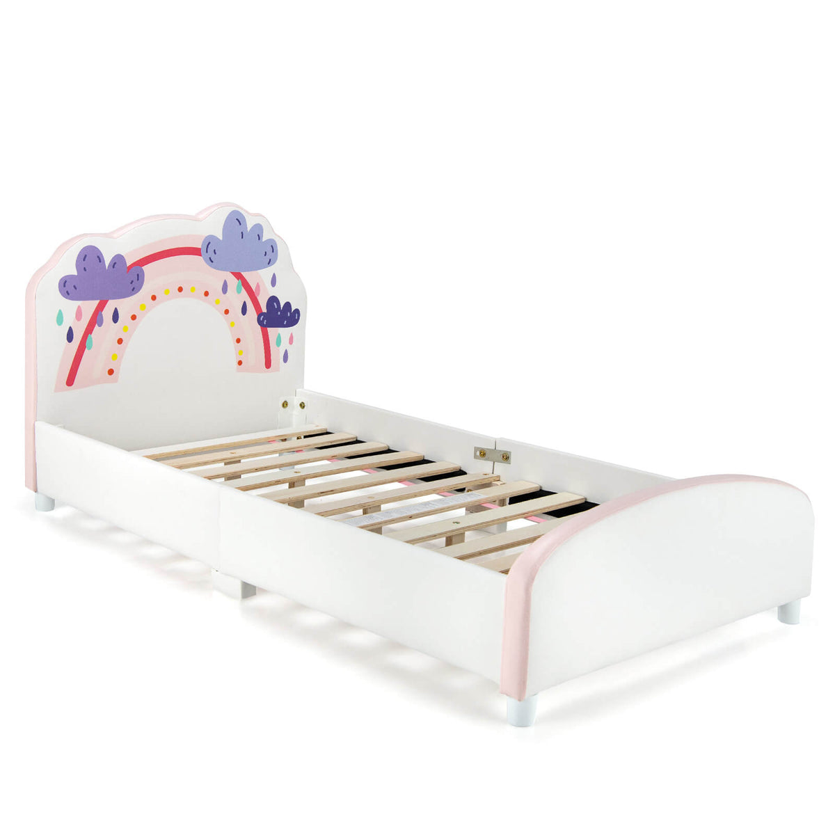 Full Size Bed Frame with Storage Drawers, Gray