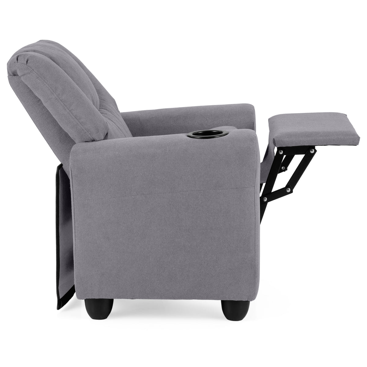 Kids Recliner Chair Push Back with Cup Holder - Style H Gray Toddler Armchair