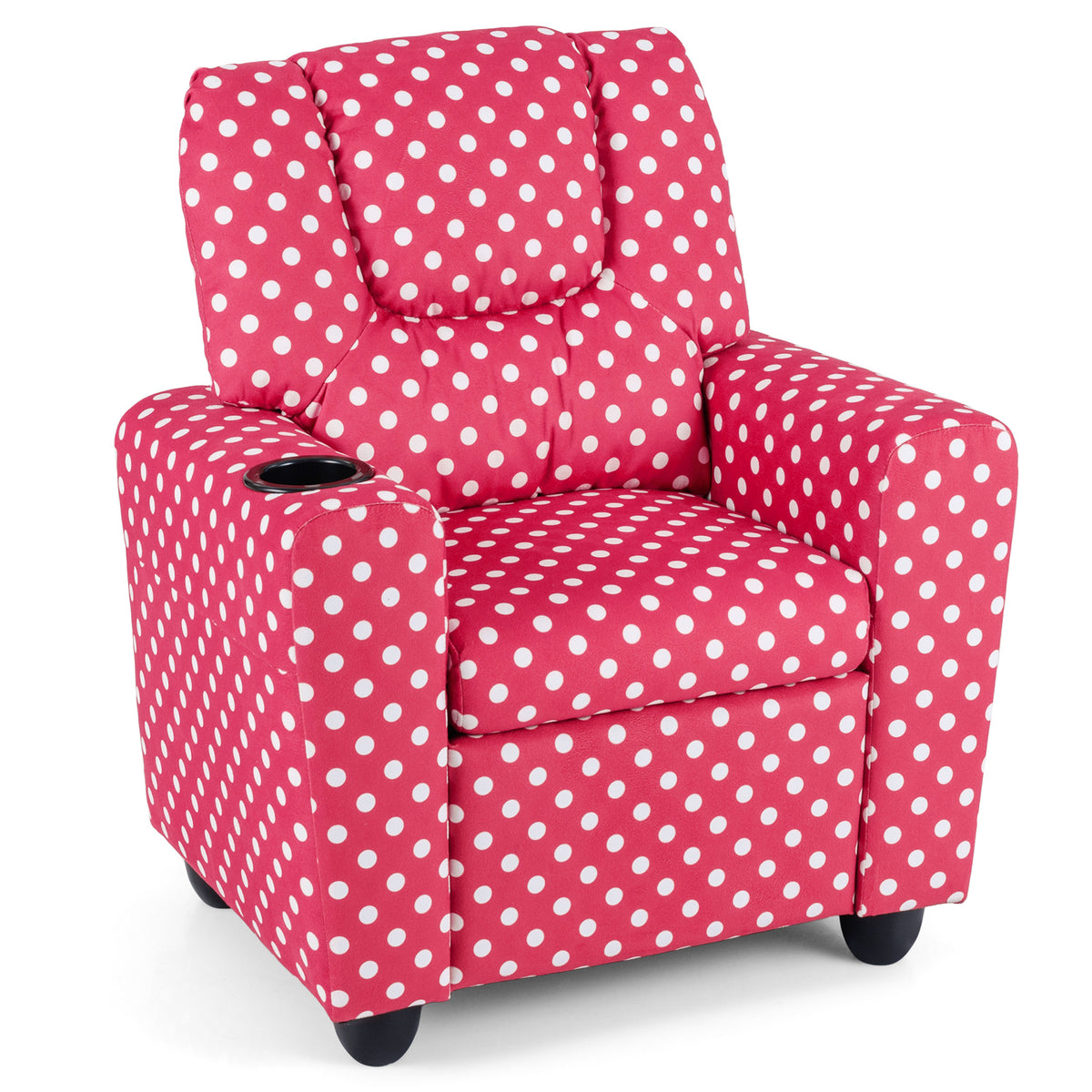 Kids Recliner Chair Push Back with Cup Holder Style H Red - Toddler Armchair