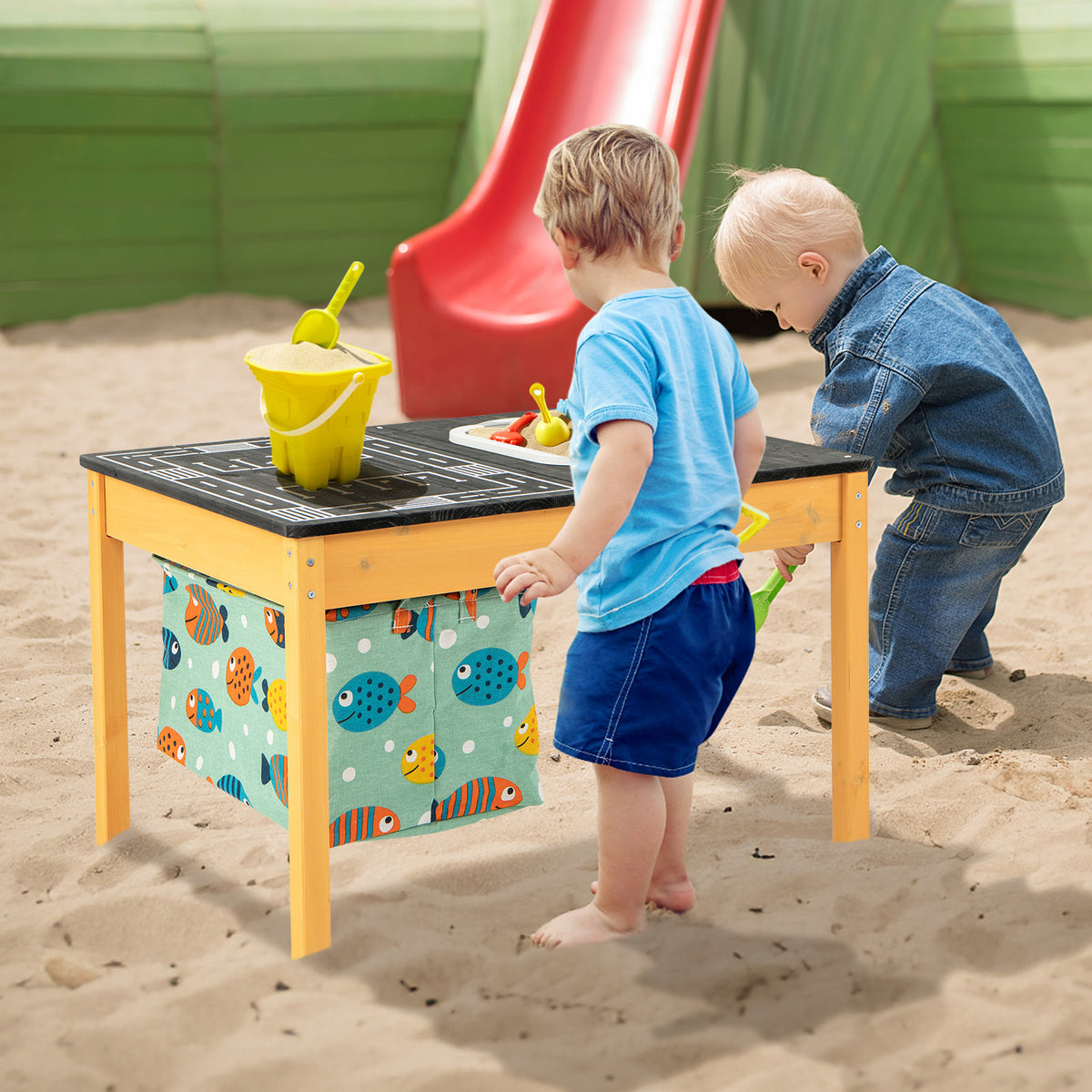 Kids 3-in-1 Sand Water Activity Table with Foldable Storage Bin - Sand Water Table