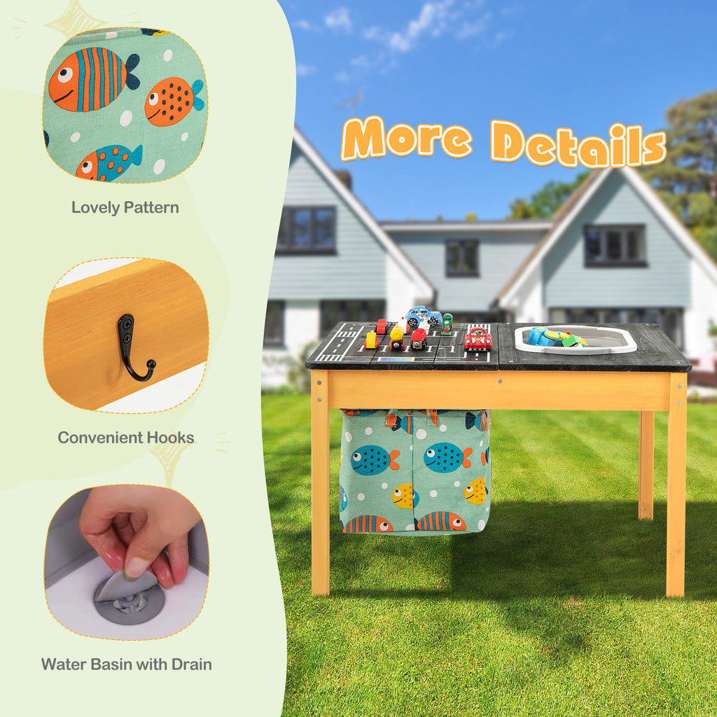 Kids 3-in-1 Sand Water Activity Table with Foldable Storage Bin - Sand Water Table