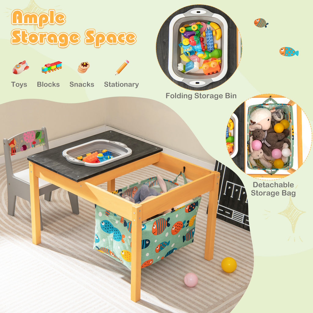 Kids 3-in-1 Sand Water Activity Table with Foldable Storage Bin - Sand Water Table