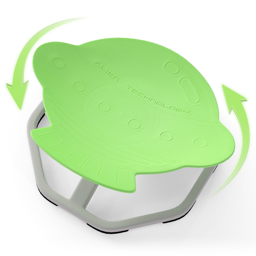 Kids Sensory Swivel Chair Elephant/Planet, Green - 360° Spinning Seat for Brain & Body Development
