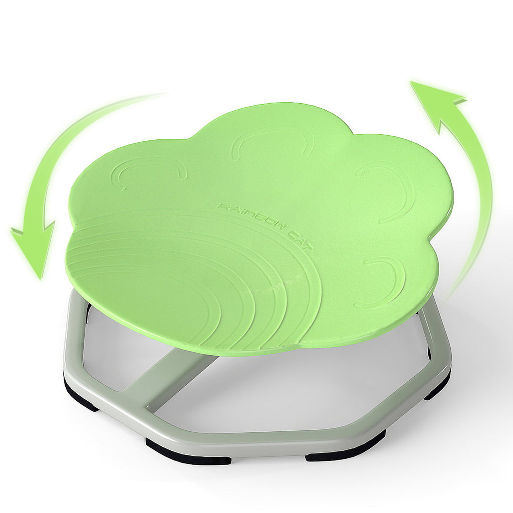 Kids Sensory Swivel Chair with Cat Claw Design - Green, 360° Spin, Non-Slip Base