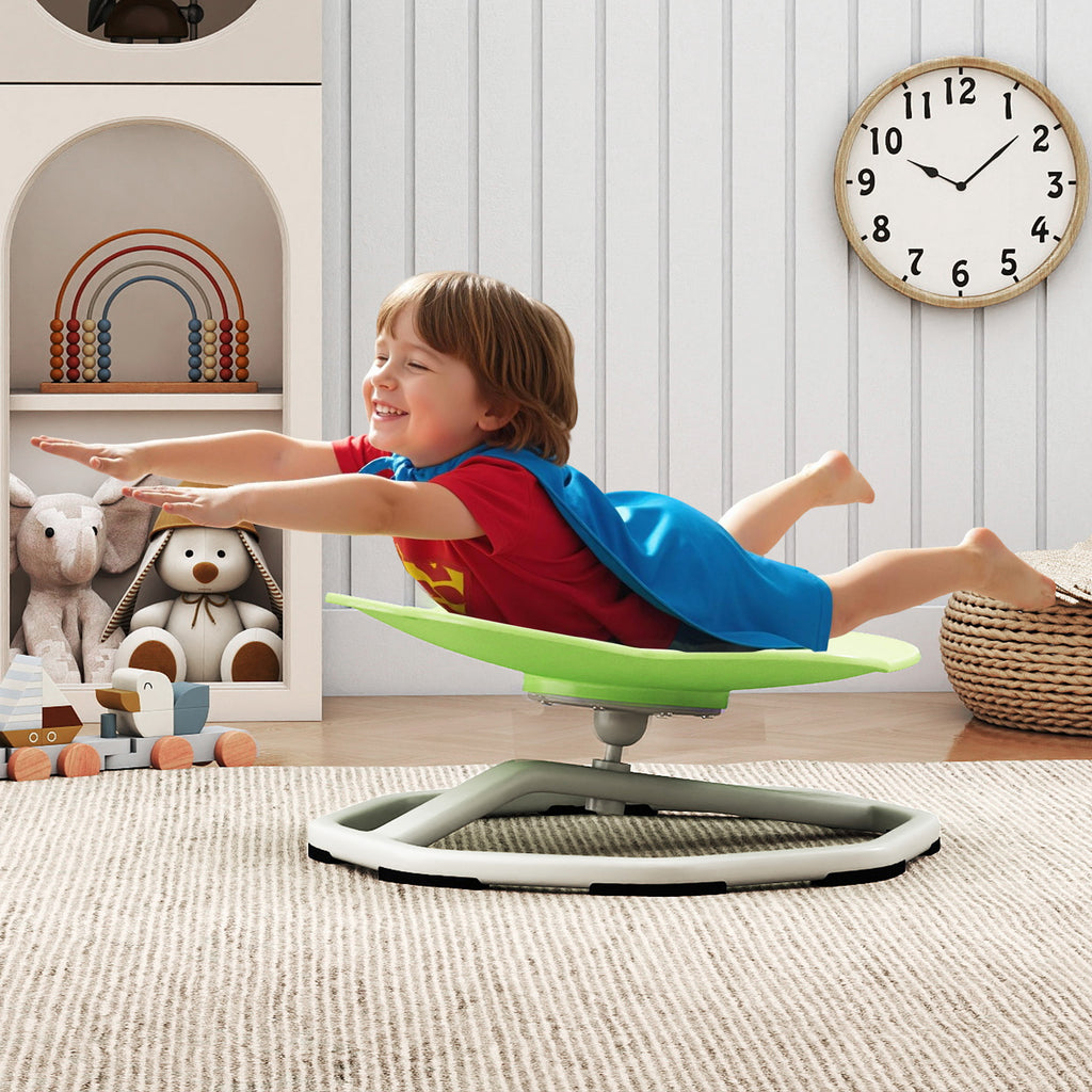 Kids Sensory Swivel Chair with Cat Claw Design - Green, 360° Spin, Non-Slip Base