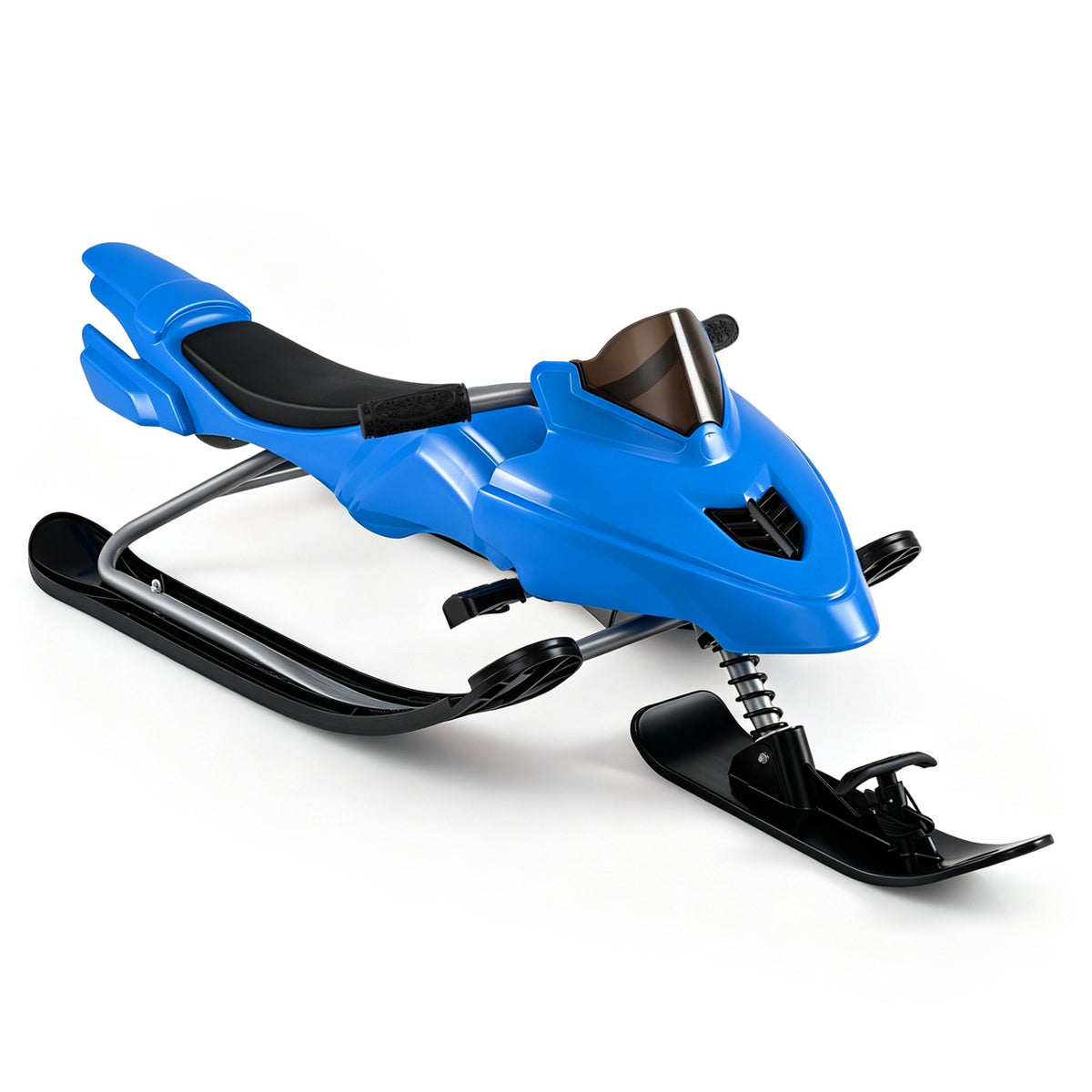 Kids Snow Racer Sled with Brakes & Tow Rope - Blue Kids Winter Snow Toy