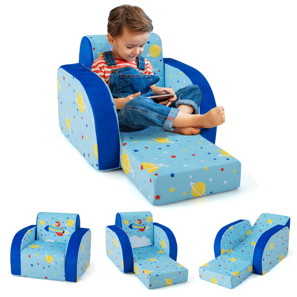Kids 3-in-1 Convertible Sofa Bed Play Chair Lounge Nap Seat