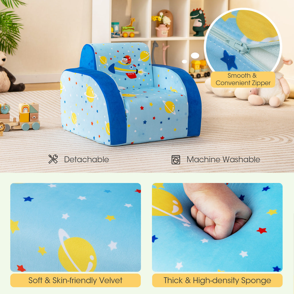 Kids 3-in-1 Convertible Sofa Bed Play Chair Lounge Nap Seat