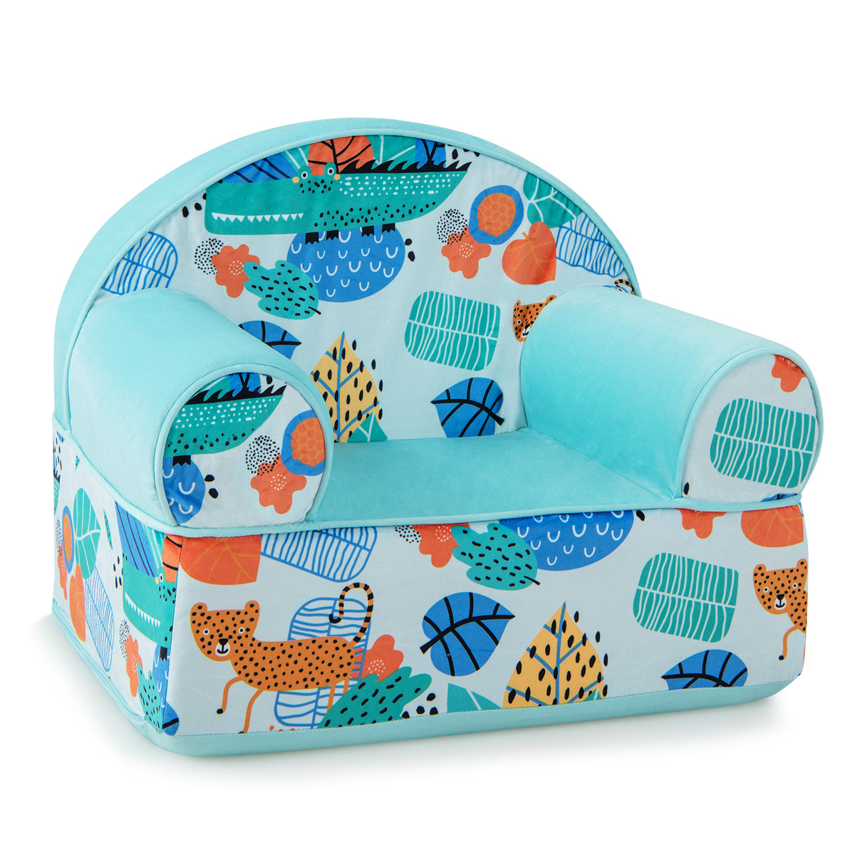Kids Armchair with Plush Velvet Cover & Soft Sponge Filling - Blue