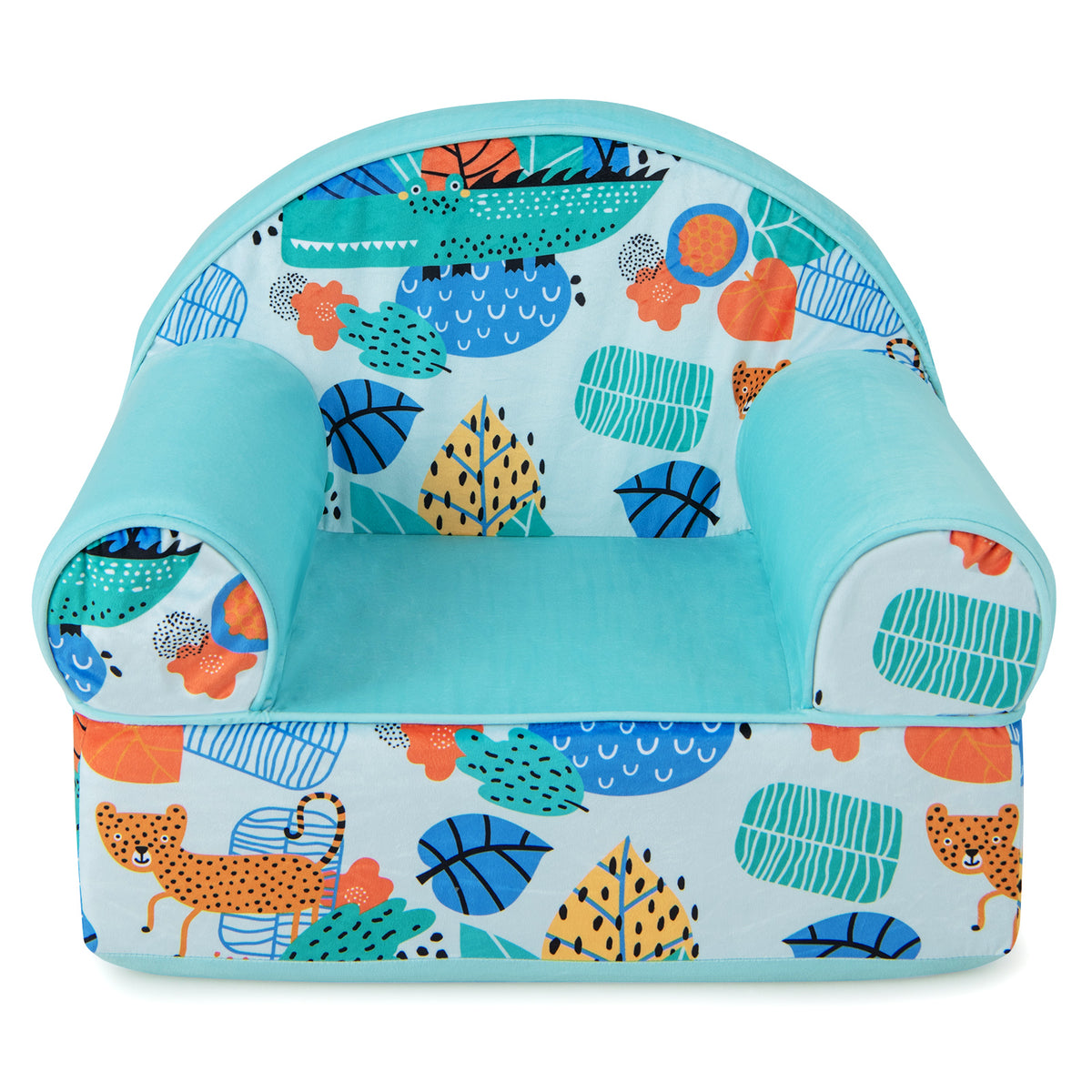 Kids Armchair with Plush Velvet Cover & Soft Sponge Filling - Blue