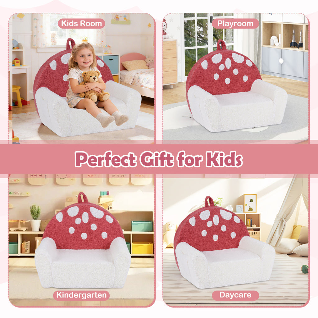 Kids Rainbow Foam Couch - Toddler Soft Fleece Sofa with Support & Storage