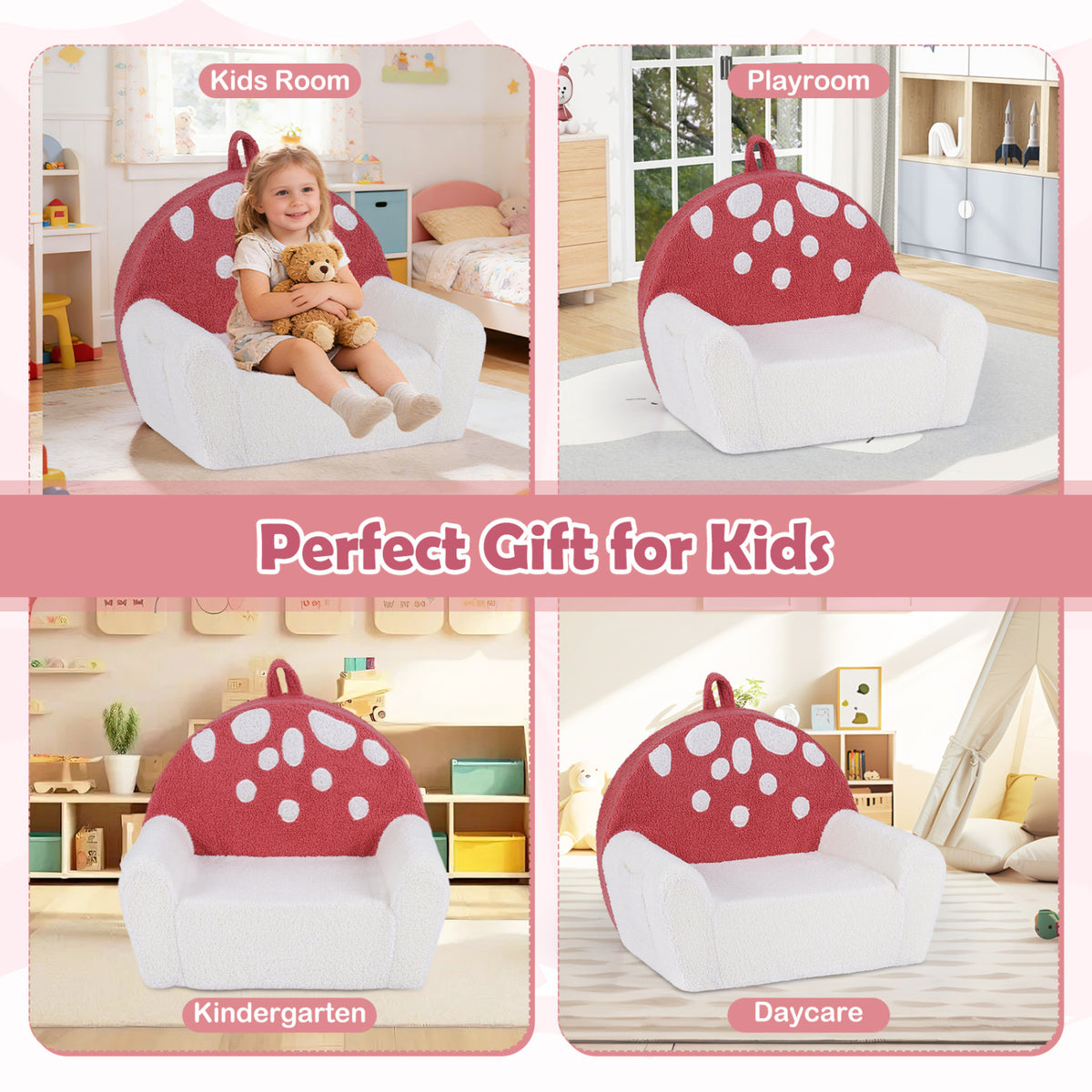 Kids Rainbow Foam Couch - Toddler Soft Fleece Sofa with Support & Storage
