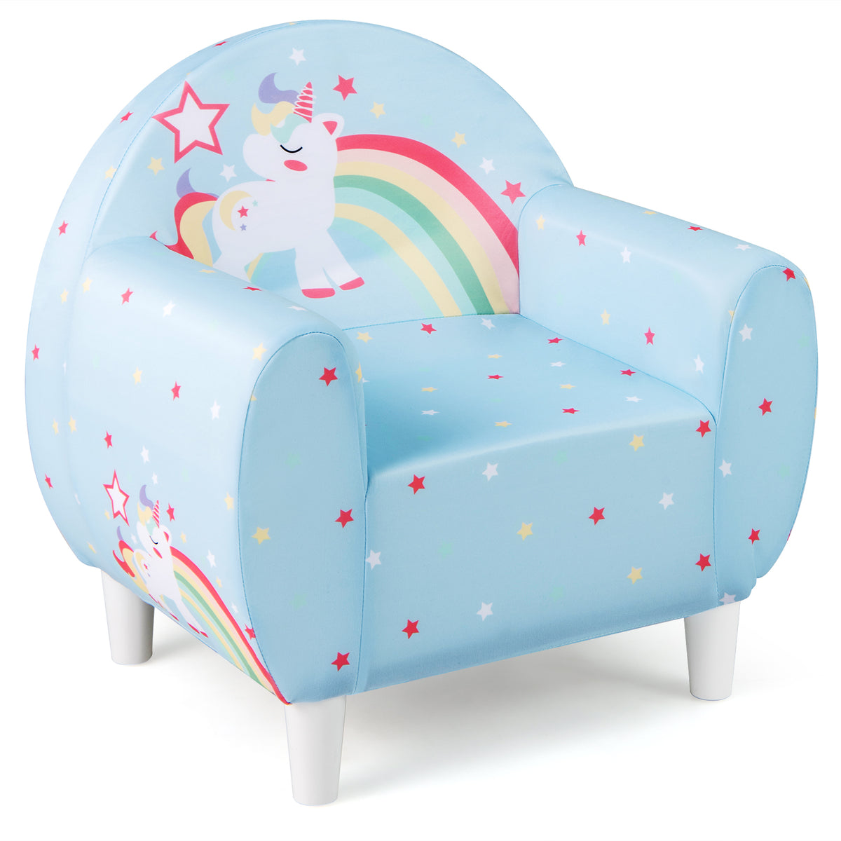 Kids Sofa with Breathable Spandex Fabric and High-Density Foam - Blue