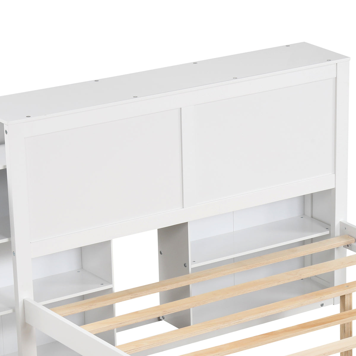 Twin Size Wooden Platform Bed with Trundle Storage – Kids