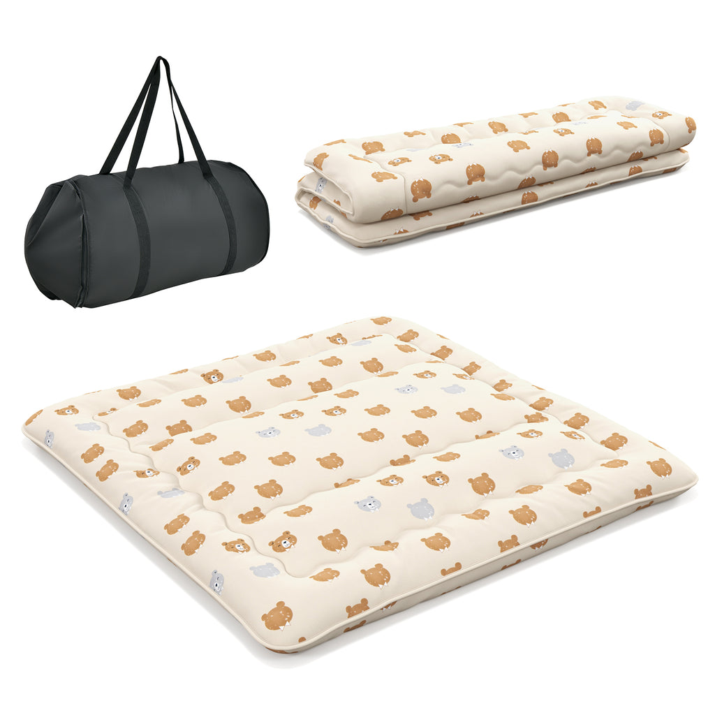 Floor Mattress with Washable Cover and Carry Bag - Twin Size, Green