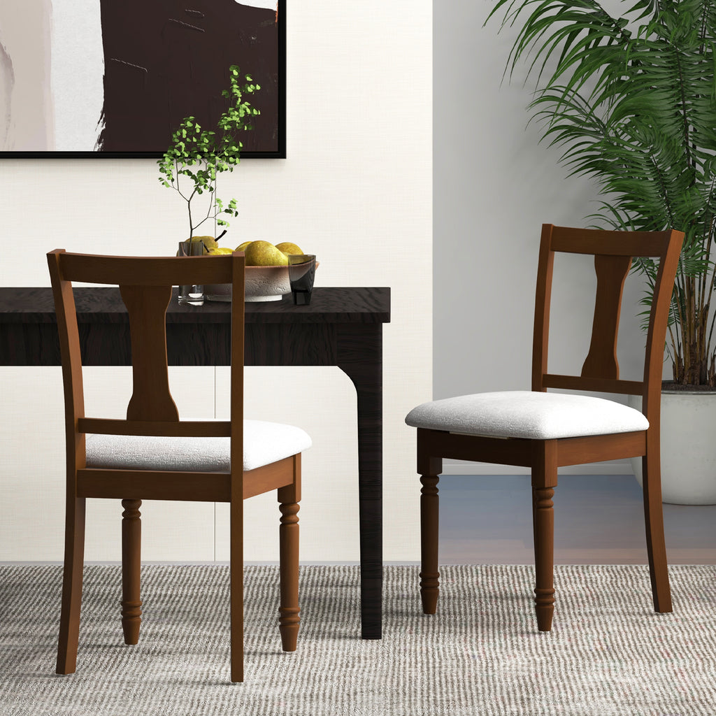 2-Piece Kitchen Dining Chair with Storage - Brown
