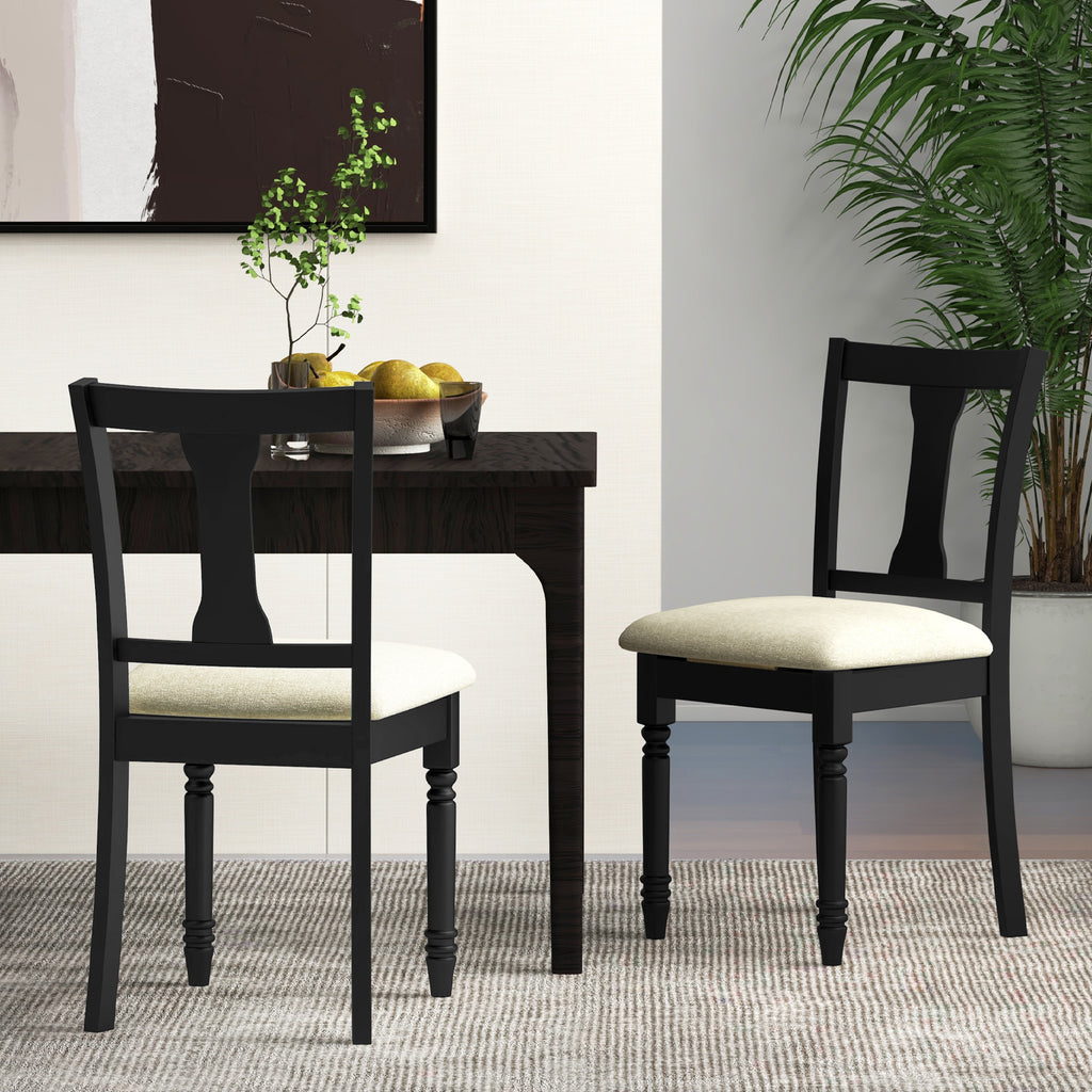 2-Piece Kitchen Dining Chair with Storage - Brown