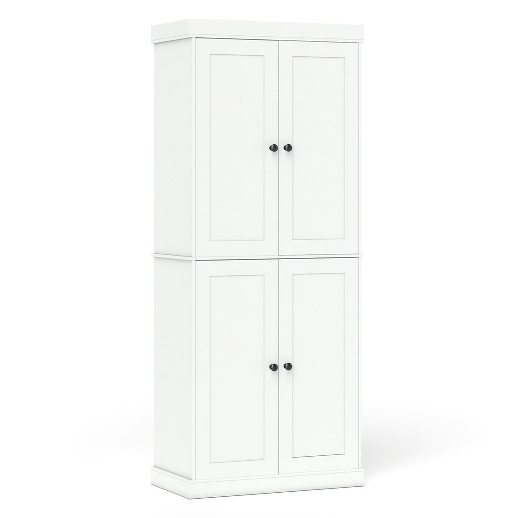 Kitchen Pantry Cabinet with Adjustable Shelves, White