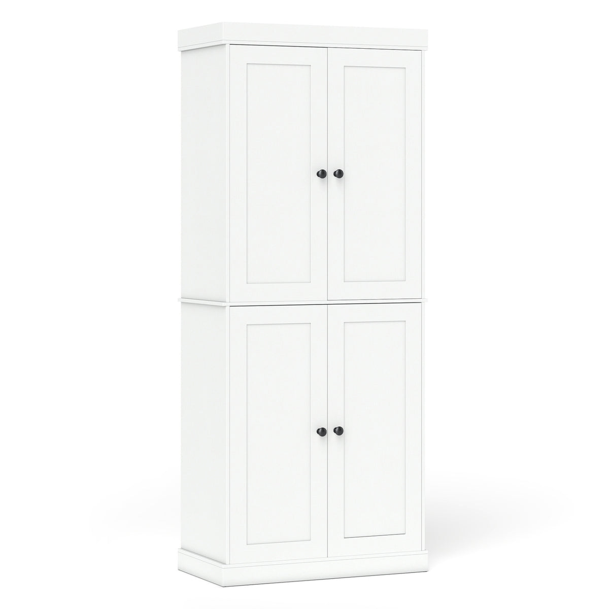 Kitchen Pantry Cabinet with Adjustable Shelves, White
