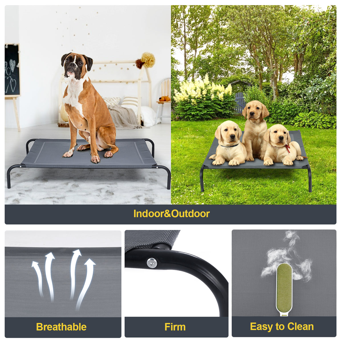 Breathable Elevated Pet Bed for Medium Large Dogs - 2 Sizes, L - Costway