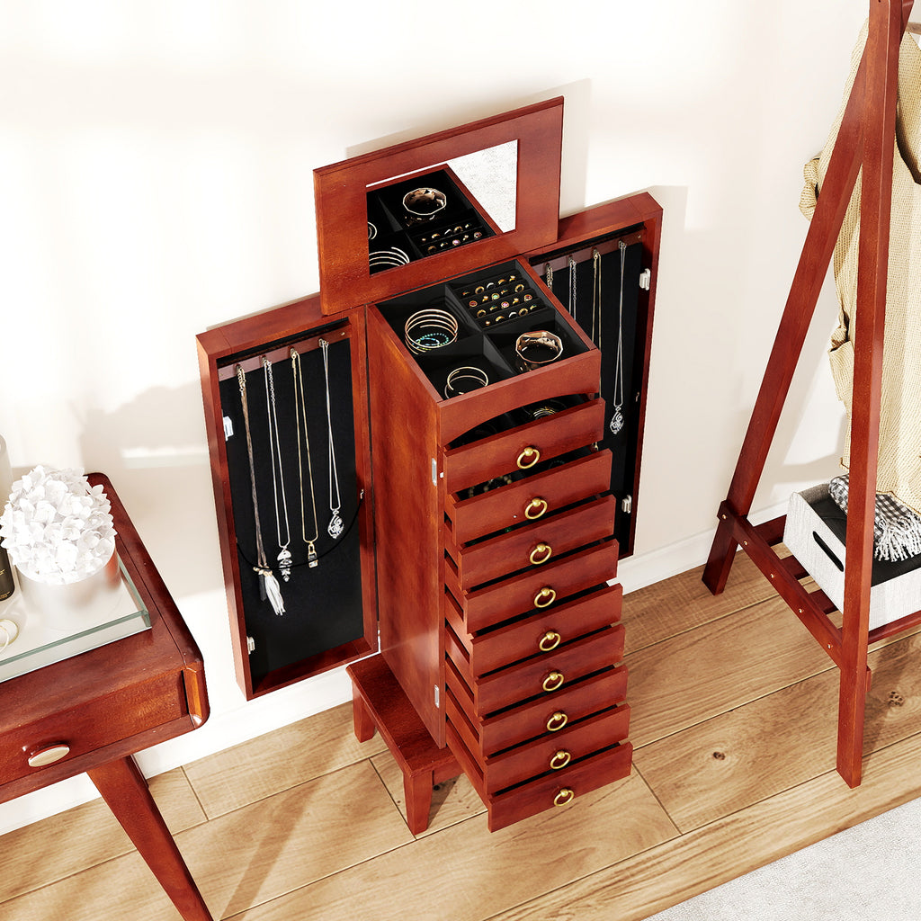 Jewelry Storage Cabinet with 9 Drawers - 16" x 10.5" x 40"