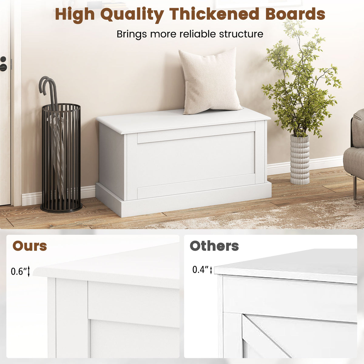 Large Storage Chest with Safety Metal Hinge