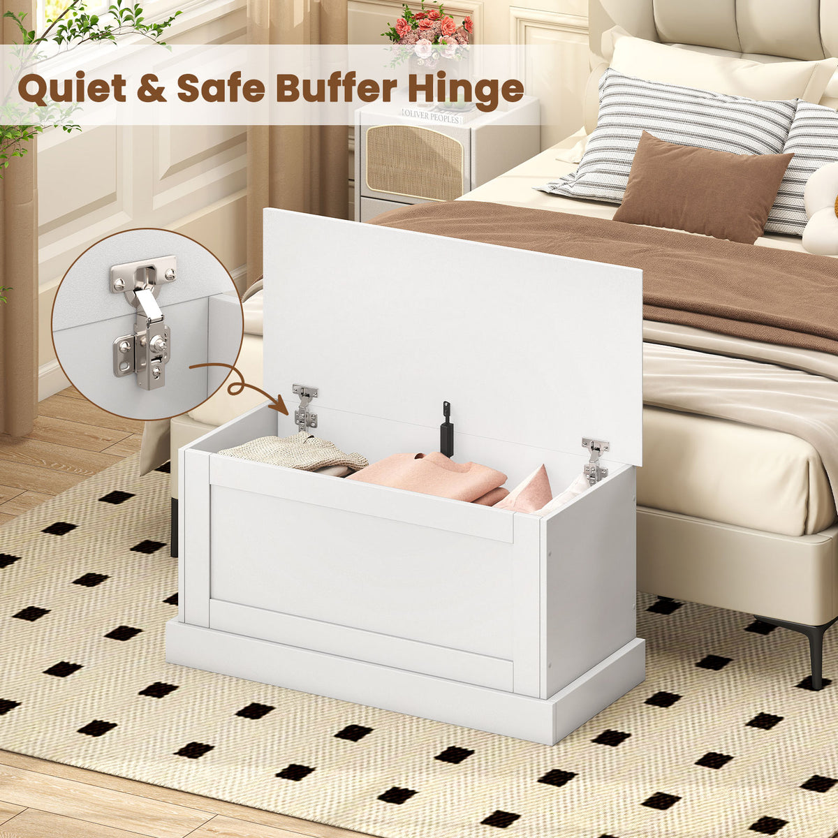 Large Storage Chest with Safety Metal Hinge