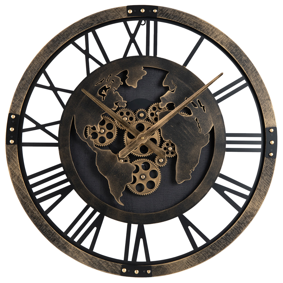 Large Wall Clock 27 Inch Tree of Life Metal Wall Decor Black Variation