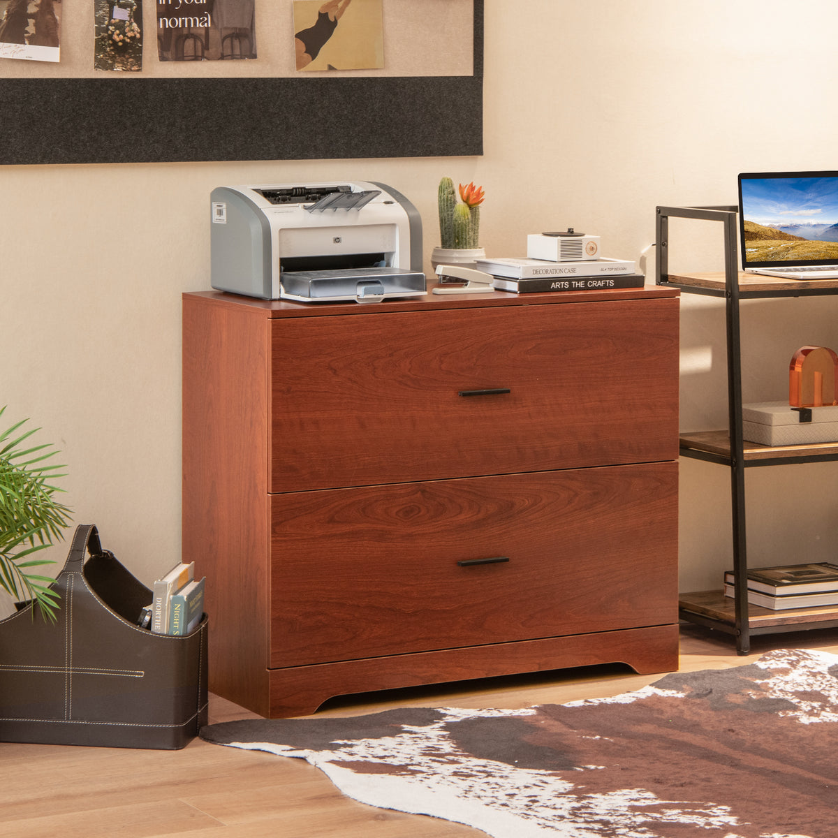2-Drawer Lateral File Cabinet with Adjustable Hanging Bars for Home
