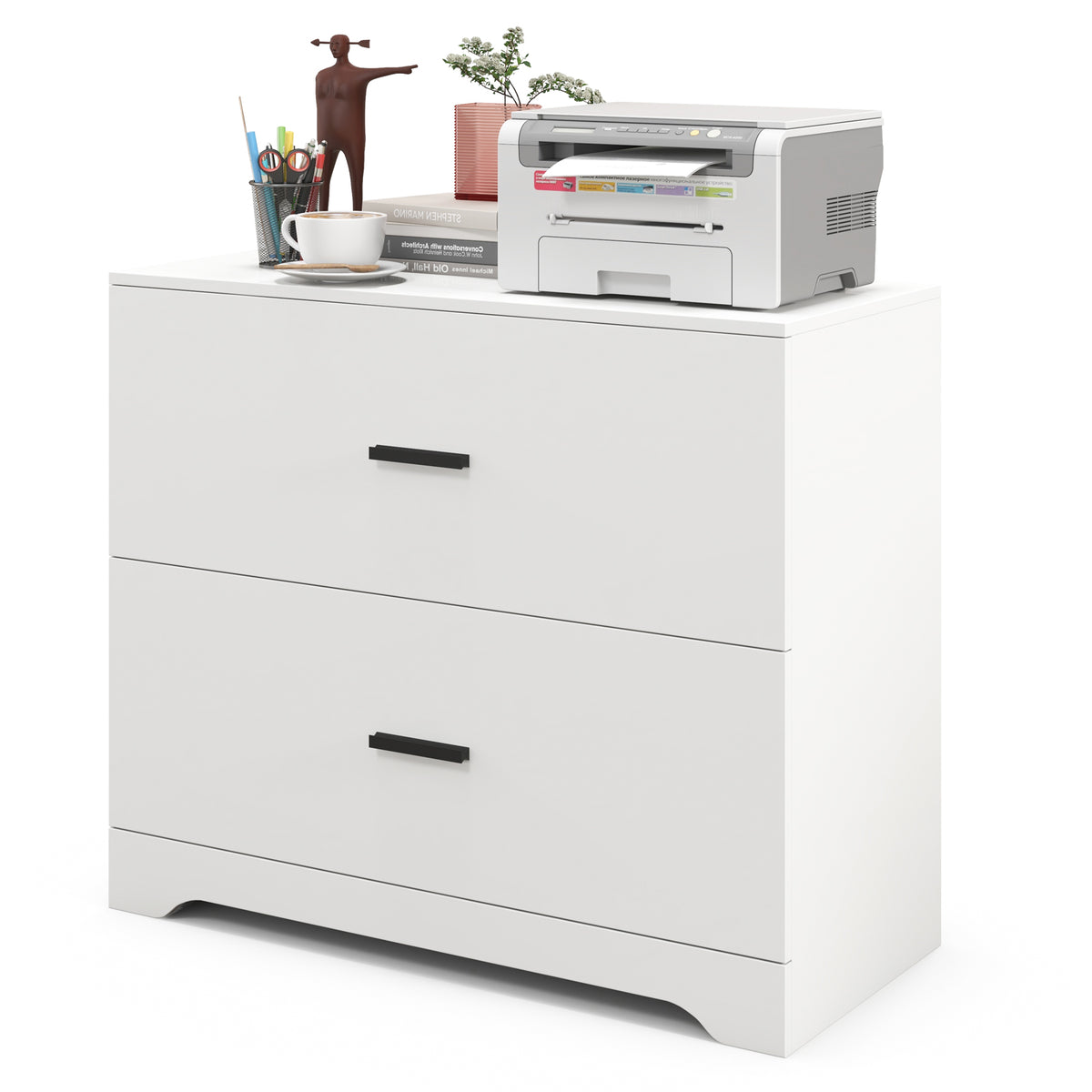 2-Drawer Lateral File Cabinet with Adjustable Hanging Bars for Home