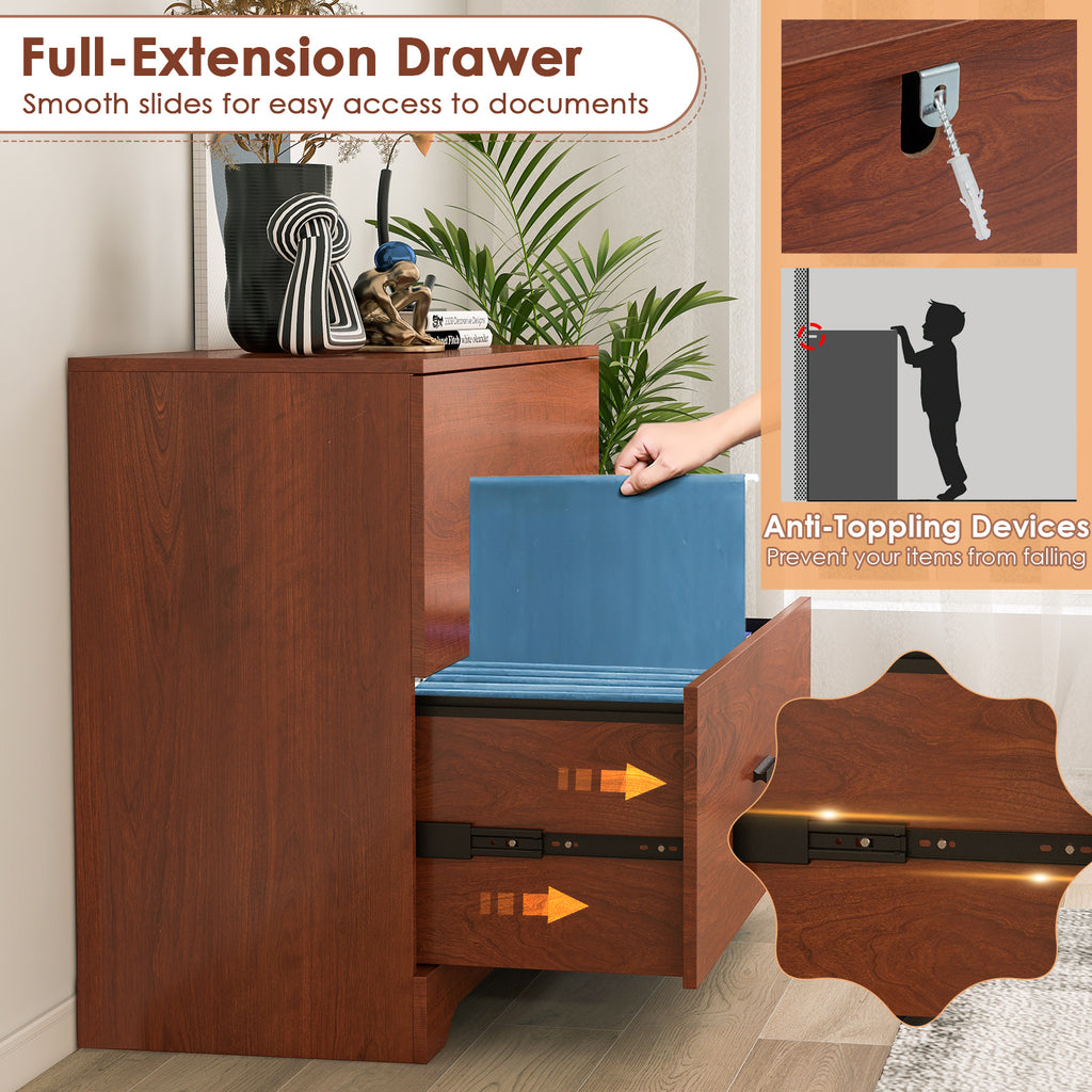 2-Drawer Lateral File Cabinet with Adjustable Hanging Bars for Home