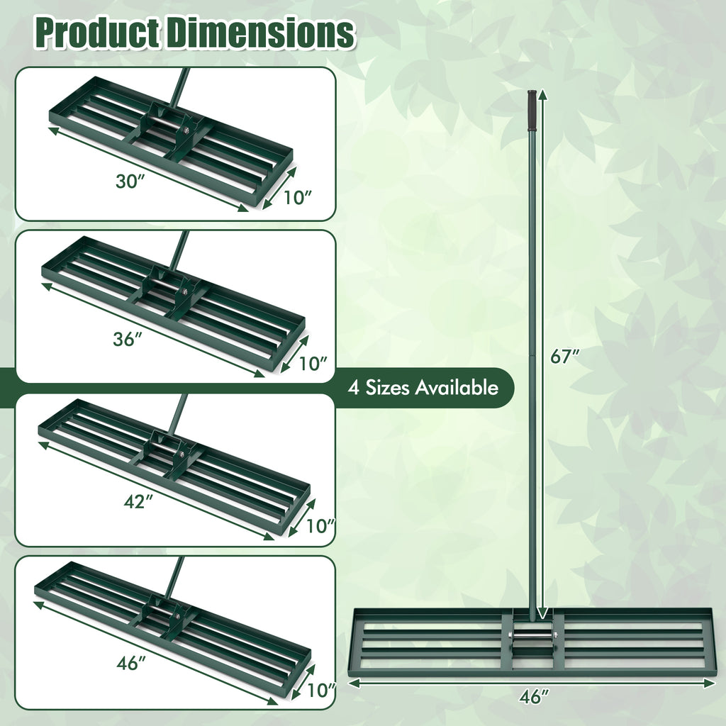 Lawn Leveling Rake 46 x 10 Inch Heavy Duty Level Tool for Soil