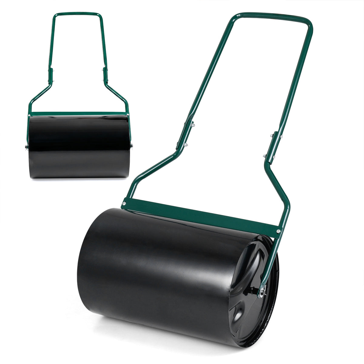 Lawn Roller 12 Gallon Water/Sand Filled Garden Drum with U-shape