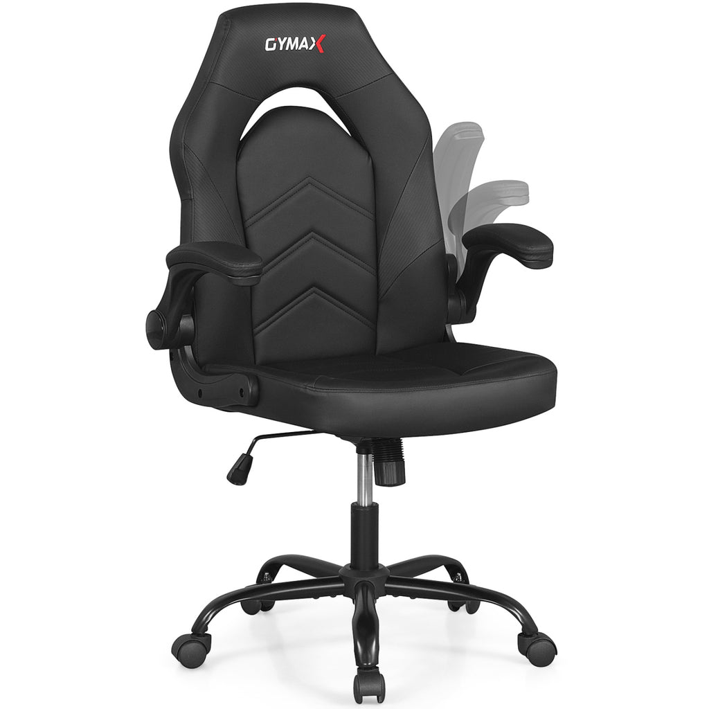 Leather Office Chair Ergonomic Computer Desk Chair - Black