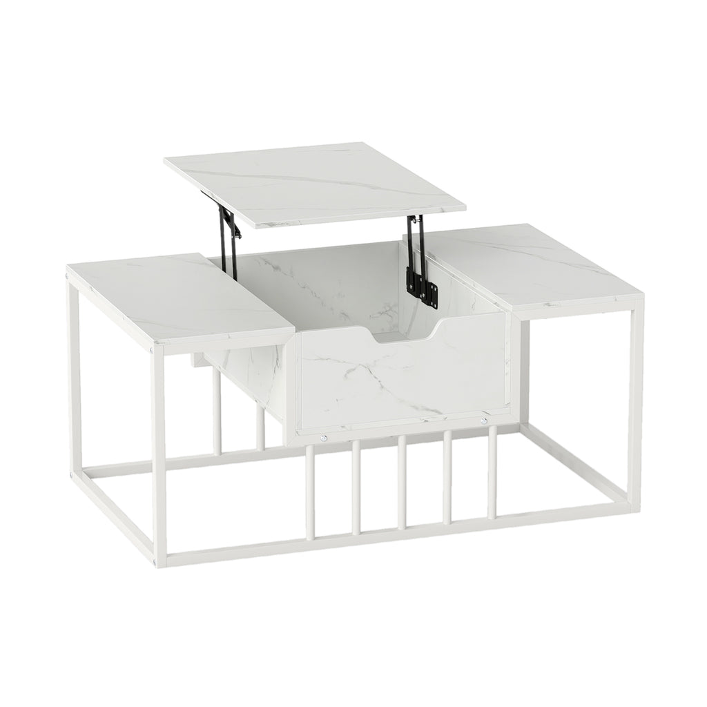 Lift Top Coffee Table Modern with Hidden Storage - White