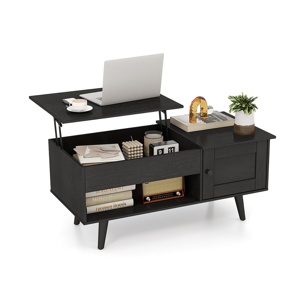 Lift-Top Coffee Table with Hidden Storage - Natural