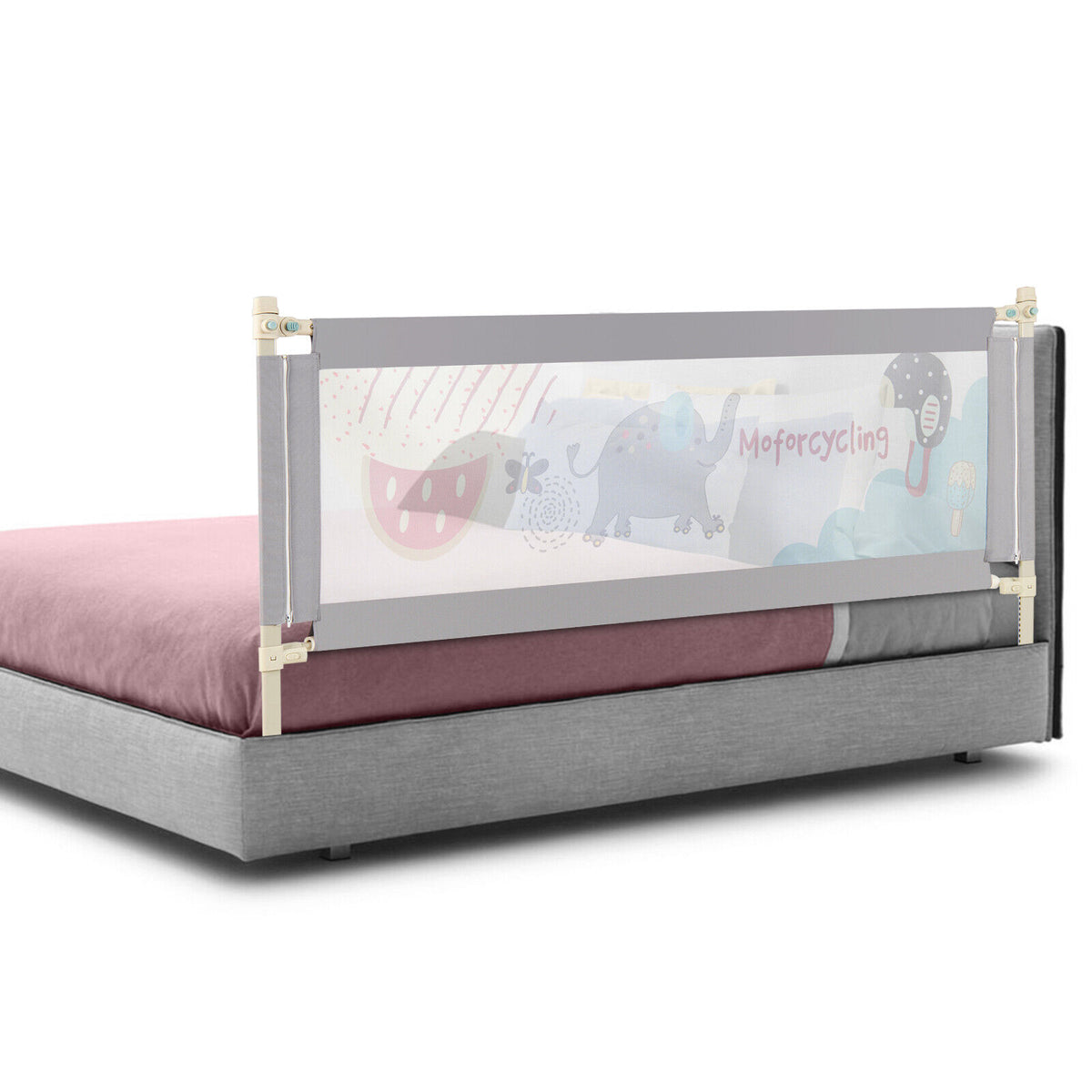Vertical Baby Bed Rail with Lock - Adjustable & Safety Gate for Toddler Bed - Variation L