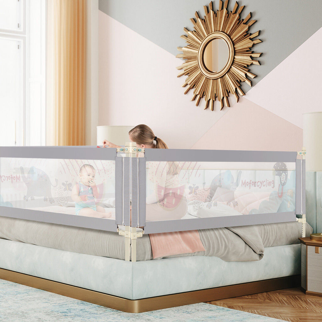 Vertical Baby Bed Rail with Lock - Adjustable & Safety Gate for Toddler Bed - Variation L