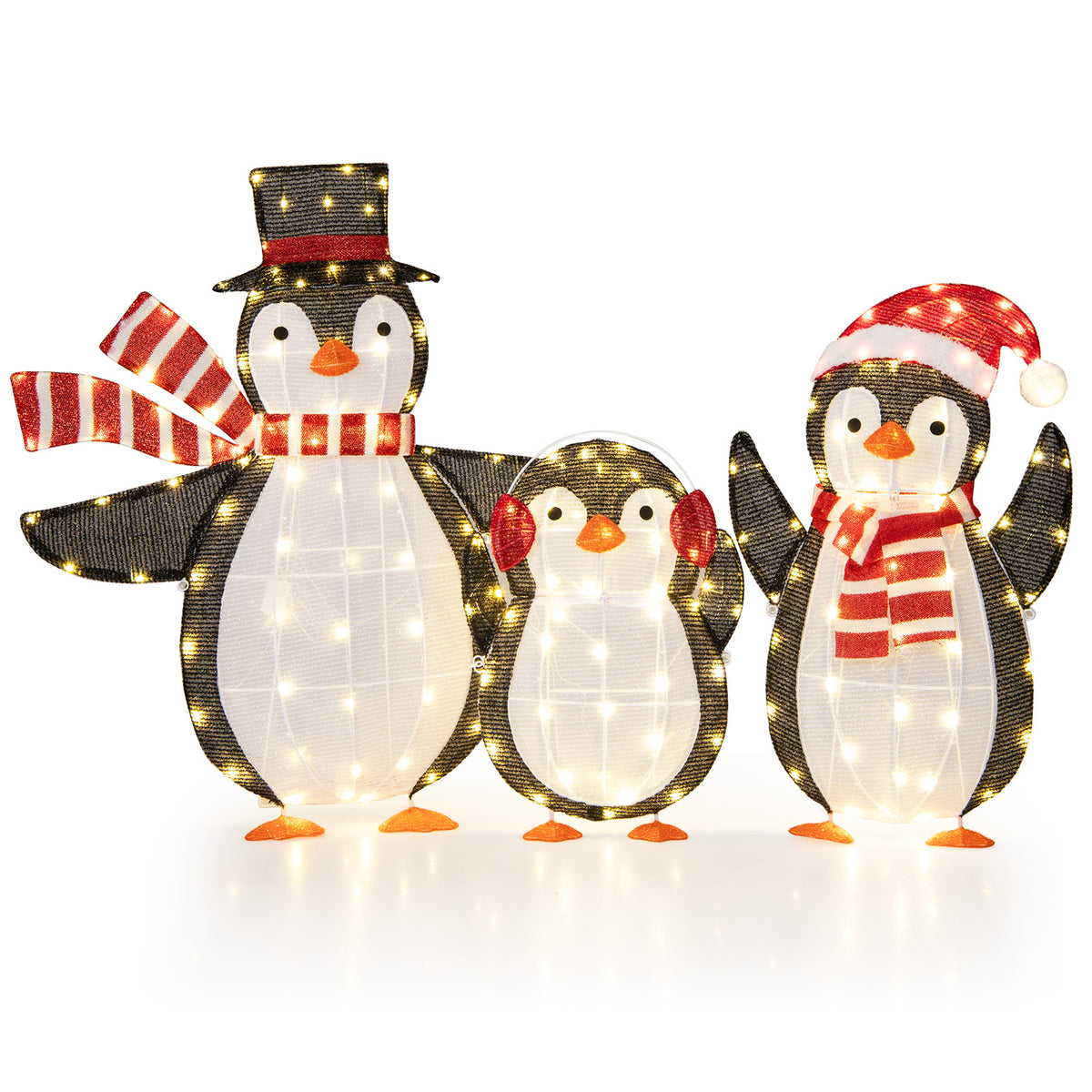 Christmas Penguin Ice Skating Decor with Snowy Slide - Variation: Skating Penguin