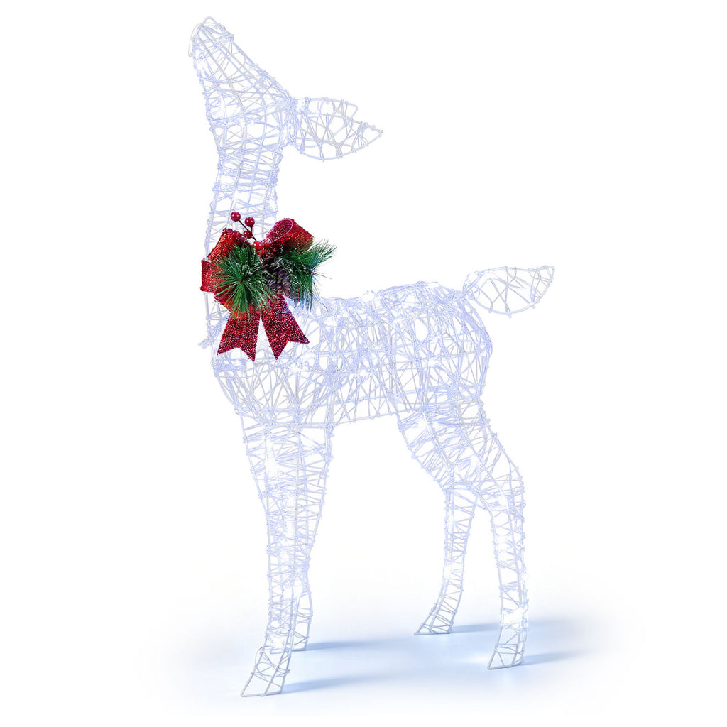 34.5 Inch Lighted Christmas Reindeer Decoration with Warm White LED Lights - Variation: Warm Light
