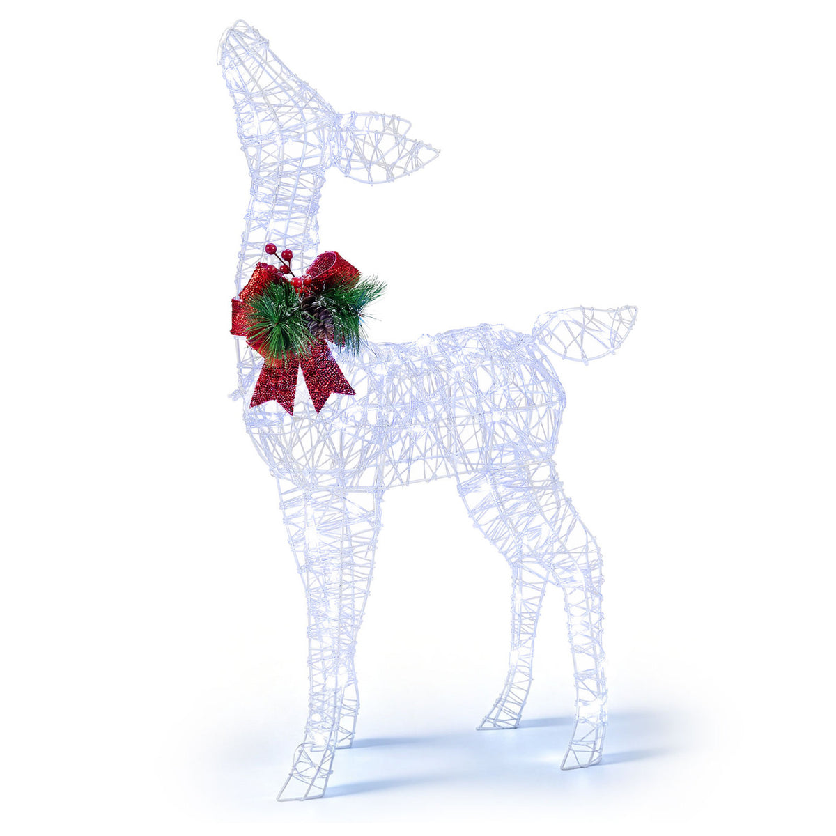 34.5 Inch Lighted Christmas Reindeer Decoration with Warm White LED Lights - Variation: Warm Light