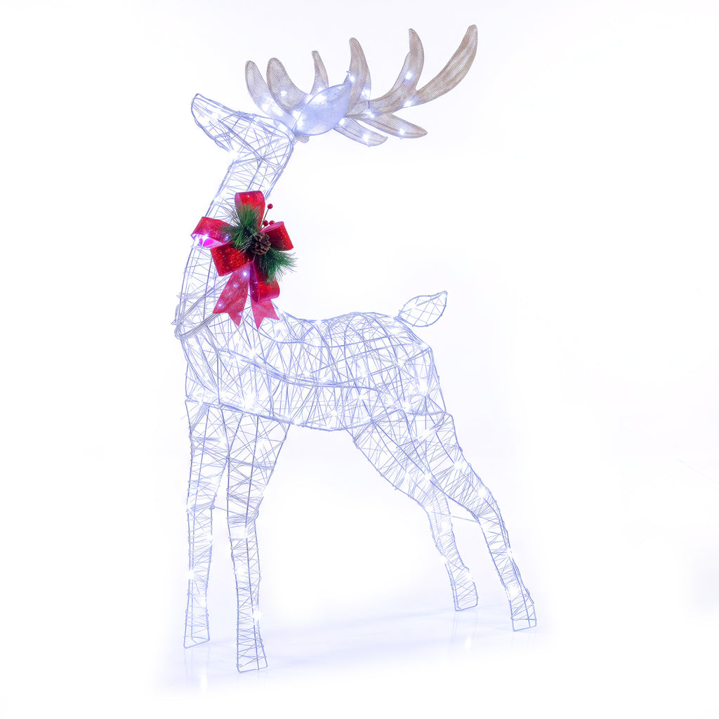 Lighted Standing Reindeer with Stakes - Warm Light Christmas Outdoor Decor
