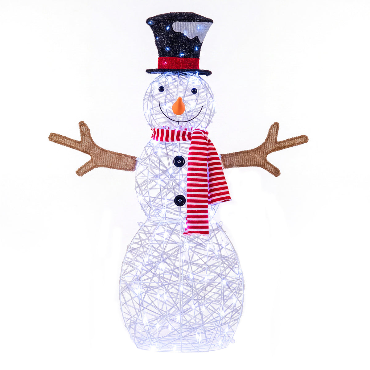 Indoor/Outdoor Christmas Snowman Lighted Decoration - Warm Light, 80 LEDs