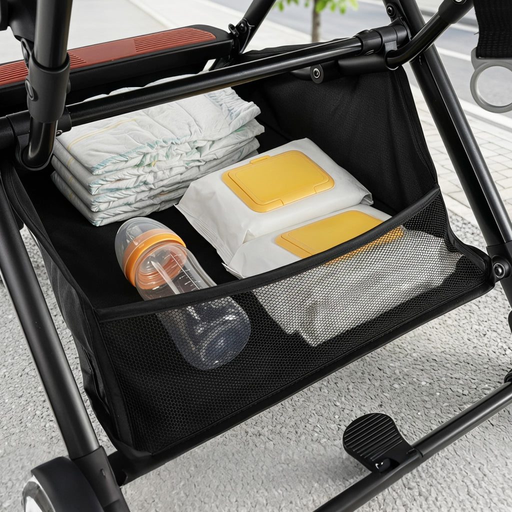 Lightweight Baby Stroller with 3-Position Backrest Beige - Compact Travel Toddler Pushchair for Airplane